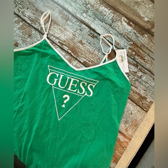 GUESS Vibrant Green Bodysuit with White Accents - Picture 3 of 4